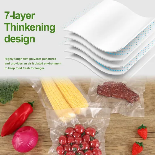 Miniatura 4 de Moretoes - Bolsas selladoras al vacío, 3 rollos de 20,32 cm x 10,06 m, bolsas al vacío para almacenamiento de alimentos, rollos de bolsas de grado