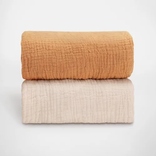 Miniatura 32 de Blissful Diary Sábanas de muselina para mini cuna, sábanas ajustadas para colchón Pack N Play, algodón suave para niños y niñas, paquete de 2