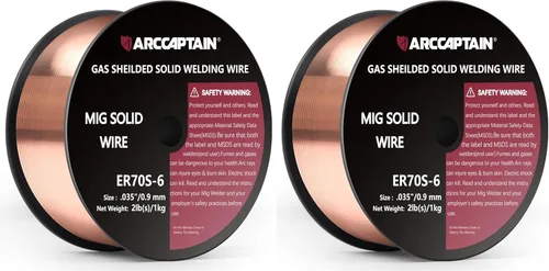 Miniatura 9 de ARCCAPTAIN Alambre de soldadura MIG, 0.030 10Lb Mig Wire ER70S-6 10Lbs Acero de carbono sólido con gas de baja salpicadura Alambre de soldadura MIG