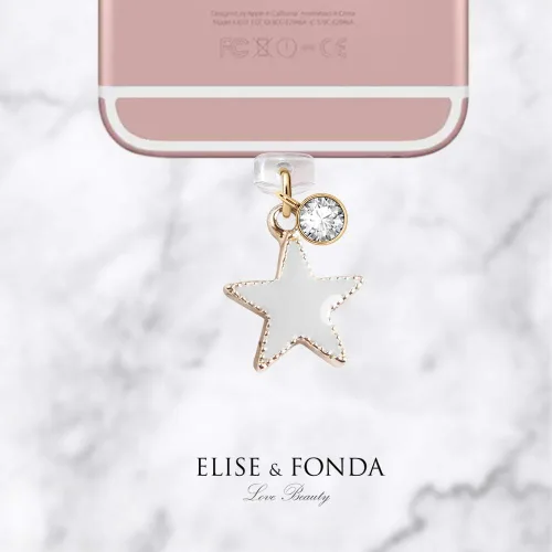 Miniatura 3 de ELISE & FONDA CP150 Puerto de carga USB anti polvo enchufe lindo luz pequeña estrella colgante encanto para iPhone 11/XS MAX/XR/X/8 Plus/7/6S/7/SE