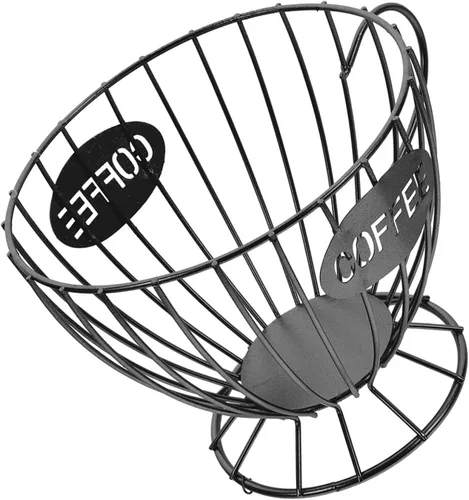 Miniatura 9 de HEMOTON Soporte para cápsulas de café, cesta de cápsulas de café, alambre de hierro, cesta de frutas, taza en forma de taza, contenedor