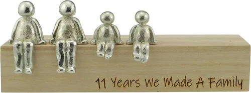 Miniatura 2 de Idea del 11 aniversario – 11 años que hicimos un adorno de metal familiar – Elige tu combinación familiar (1 niño)