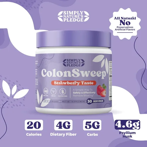 Miniatura 3 de ColonSweep Polvo de cáscara de psyllium de fresa GLP-1 Soporte para control del apetito, salud intestinal y alivio de la hinchazón, probiótico