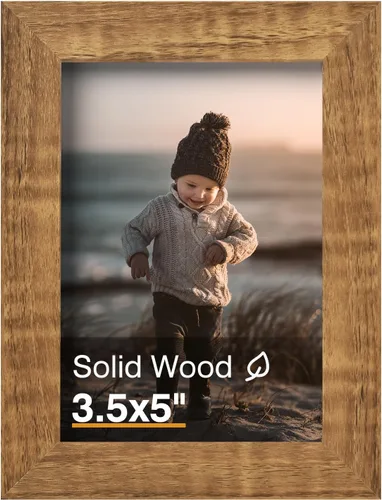 Miniatura 78 de KINLINK 3.5x5 Picture Frame, Ash Black Solid Wood Frame with Plexiglass for Table Top and Wall Mounting, Photo Frame for Horizontal or Vertical