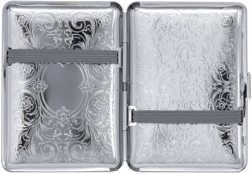 Miniatura 3 de Silver Victorian Scroll (14 Kings) - Caja de cigarrillos y caja de almacenamiento de metal