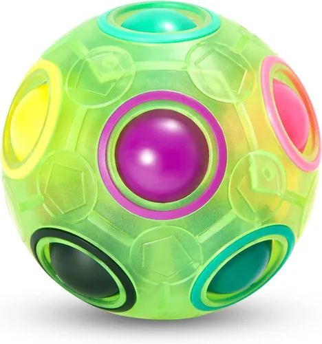 Miniatura 14 de Vdealen Bola Mágica de Rompecabezas del Arco Iris, Rompecabezas de Bola Antiestrés Estimulante Mental, Juguete Antiestrés para Niños y Niñas