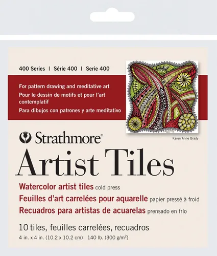 Miniatura 7 de Strathmore Azulejos de acuarela de la serie 400, prensa en frío, 6 x 6 pulgadas, 10 hojas, color blanco