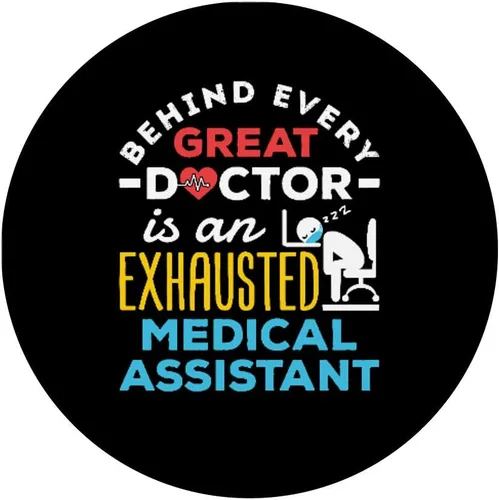 Miniatura 3 de Medical Assistant CMA MA Exhausted Funny Appreciation Gift PopSockets - Agarre y soporte para teléfonos y tabletas