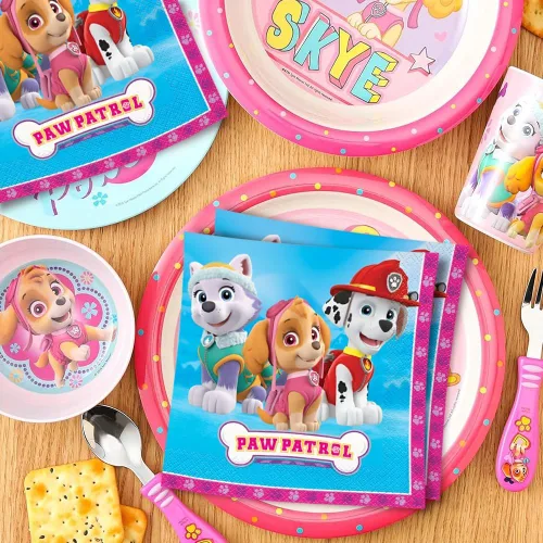 Miniatura 3 de Artículos para fiesta de cumpleaños Paw Patrol, servilletas, niña, Rosado