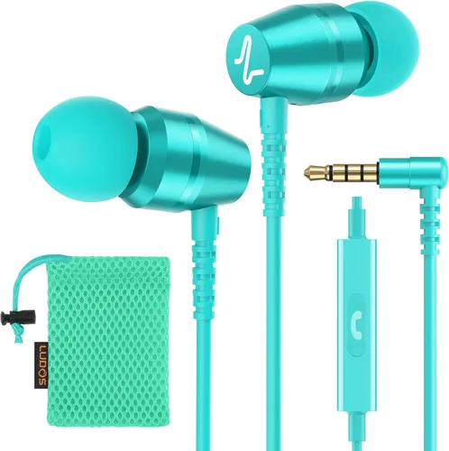 Miniatura 12 de LUDOS OMNITONE Auriculares con cable in-ear, 5 años de garantía, auriculares con micrófono, conector de 3.5 mm, auriculares con cable