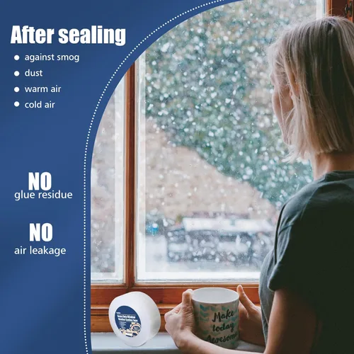 Miniatura 3 de Breliter Cinta adhesiva transparente para ventanas de alta resistencia - Cinta adhesiva transparente para ventanas para invierno y aislamiento