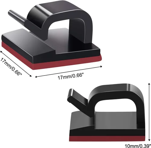 Miniatura 3 de SOULWIT 50 unidades de clips autoadhesivos para gestión de cables, organizadores de cables con clips de alambre adhesivos para TV, PC, laptop, cable
