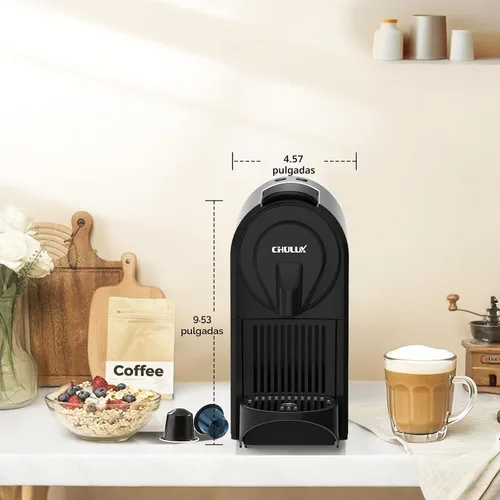 Miniatura 9 de CHULUX Máquina de café expreso compacta, cafetera de una sola porción de 20 bares, tamaños de preparación doble para espresso y lungo, preparación