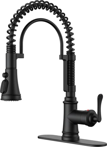 Miniatura 20 de FORIOUS Grifo de cocina con rociador extraíble, grifo de fregadero clásico de resorte extraíble de acero inoxidable comercial de una sola manija