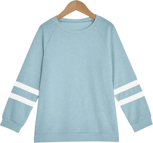 Miniatura 3 de Apbondy Camisas casuales de manga larga con cuello redondo y rayas sueltas