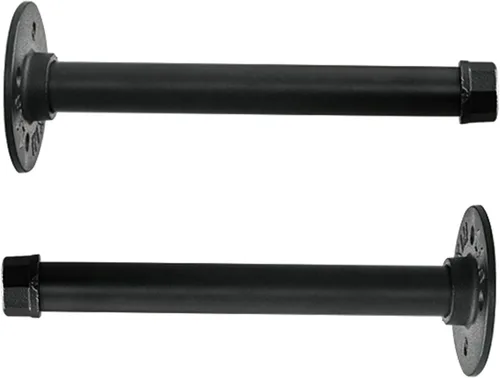 Y&J - Soportes de estante de tubo rústicos, flotantes resistentes, soportes industriales de estante negro, para bricolaje, decorativos, soportes de