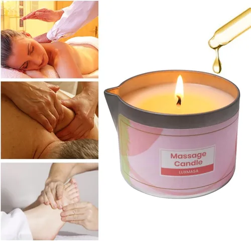 Miniatura 4 de Vela de masaje, aceite de soja perfumado a baja temperatura, terapia de calor, loción de aceite corporal, aceite de karité natural, aceite de masaje
