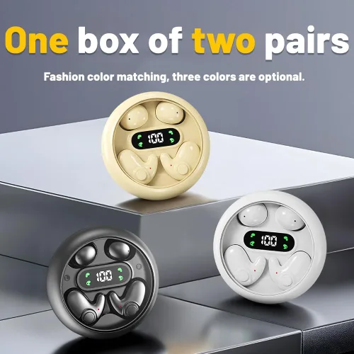 Miniatura 5 de Dos pares de mini auriculares Bluetooth invisibles, cómodos auriculares inalámbricos para dormir, con micrófono, auriculares impermeables IPX5
