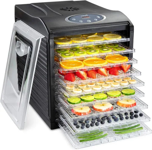 Miniatura 8 de Deshidratador eléctrico de alimentos de mesada, cecina de vaca, Negro
