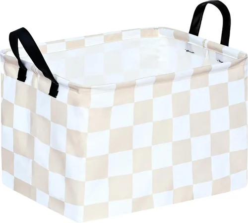 Miniatura 26 de MAIZMZ Cesta de almacenamiento rectangular vacía, organizador de almacenamiento impermeable de béisbol, cestas plegables con asas para mujeres