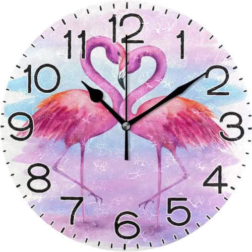 Miniatura 24 de ALAZA Reloj de pared violeta para bicicleta, color lavanda, flores moradas, con mariposas, funciona con pilas, sin tictac, cuarzo silencioso