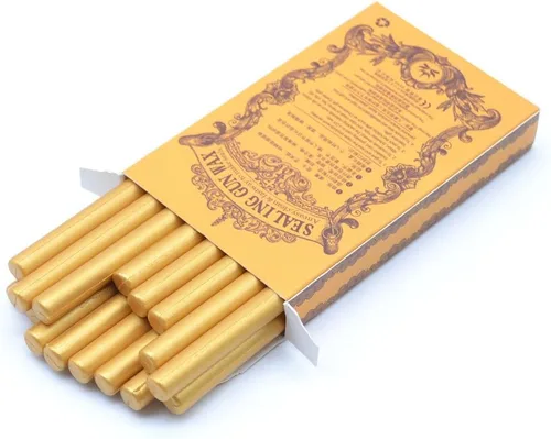 Barras de cera de sellado para pistola encoladora, derretidas, en miniatura, pack de 16 en oro ámbar, para sobres, tarjeta de Acción de Gracias,