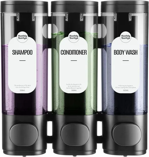 Miniatura 10 de Dispensador de Champú y Acondicionador de 2 Cámaras Dispensador de Jabón de Ducha de 2 Cámaras Sin Taladro, Dispensador de Jabón de Ducha Montado