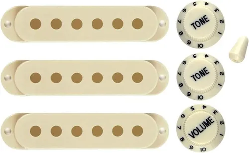 ROZILO ST Strat - Juego de 6 agujeros para pastillas de bobina única, 2 tonos y 1 volumen para guitarra eléctrica, color blanco envejecido