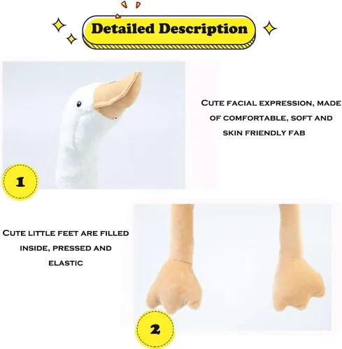 Miniatura 3 de 3 piezas de 15.7 pulgadas de cisne, peluche blanco de ganso, regalo para niños