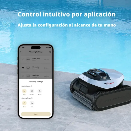 Miniatura 7 de DREAME Z1 Pro Limpiador robótico de piscinas inalámbrico, control remoto LiFi, succión de 8000 GPH, limpieza horizontal a nivel del agua