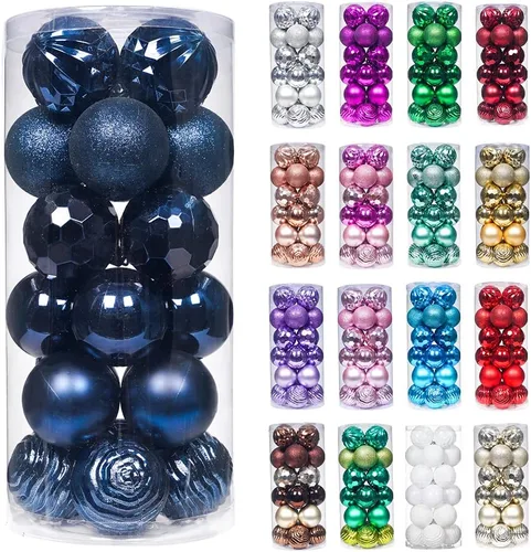 Miniatura 44 de XmasExp - Juego de 24 adornos de bola de Navidad mini irrompibles, adornos para árbol de Navidad, bolas de árbol de Navidad de 30 mm/1.18 pulgadas