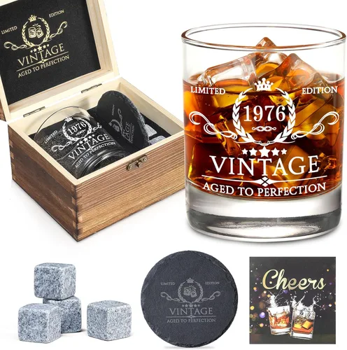 Regalos de 50 cumpleaños para hombres, juego de vasos de whisky, decoraciones de cumpleaños 50, suministros para fiesta, aniversario de 50 años,