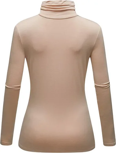 Miniatura 4 de OThread & Co. Camiseta de manga larga con cuello alto para mujer, capa elástica básica, cómoda, cuello alto