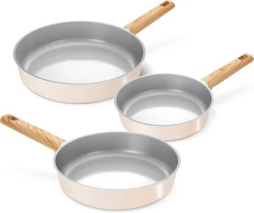 Miniatura 9 de KOCH SYSTEME CS Sartén antiadherente de 8 pulgadas, sartén de cerámica no tóxica con tapa de vidrio, sartenes antiadherentes para tortillas, sartén