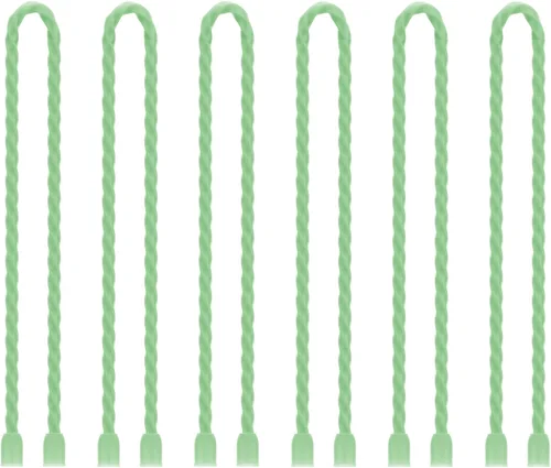 Miniatura 26 de 6 bridas de silicona de 24 pulgadas de diámetro reutilizables con núcleo de acero de 0.196 pulgadas de diámetro, lazos de torsión de goma flexibles