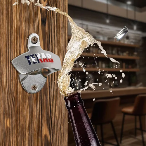 Miniatura 5 de Treasure Gurus Texas State Flag Metal Montaje en pared Cerveza Soda Pop Abrebotellas