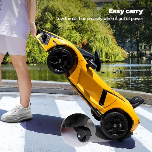 Miniatura 4 de ELEMARA Lamborghini - Auto para niños con puerta de tijera, juguetes con control remoto, automóvil eléctrico para niños de 12 V con Bluetooth, luz