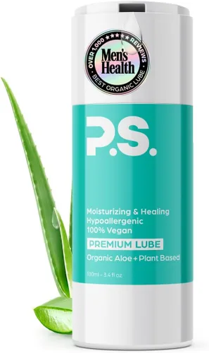 PS Lubricante Personal - Lubricante Orgánico a Base de Aloe y Plantas - Limpio, Vegano y pH Equilibrado, Lubricación Natural a Base de Agua -