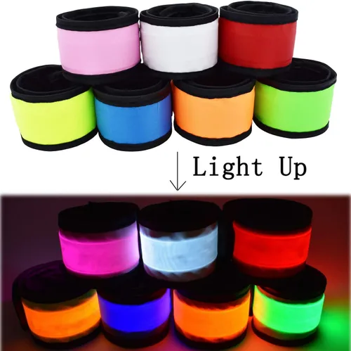 Miniatura 2 de Pulseras LED que brillan con luz para el brazo, bandas de muñeca intermitentes de alta visibilidad, luces de equipo de seguridad para ciclismo