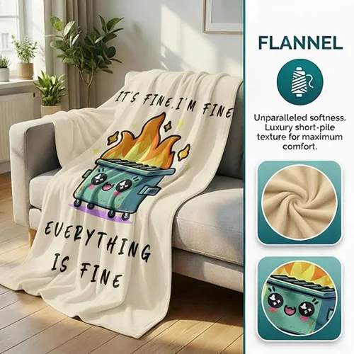 Miniatura 4 de Divertida manta de apoyo emocional para silla de oficina de bomberos, regalos divertidos de oficina para compañeros de trabajo, jefe It's Fine I'm