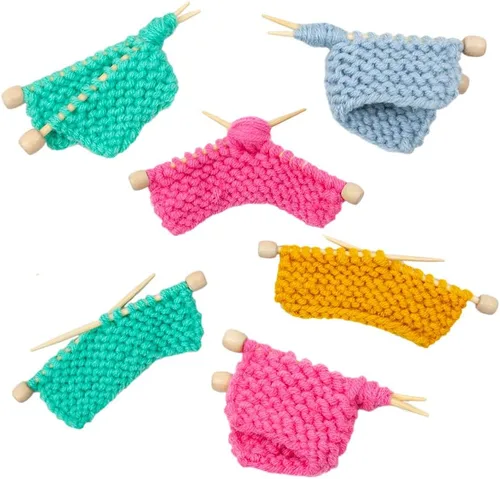 Miniatura 5 de 20 pines de marcado de bambú de 2.65 pulgadas de largo, agujas de tejer de un solo punto, mini alfileres de marcado, accesorios de tejer