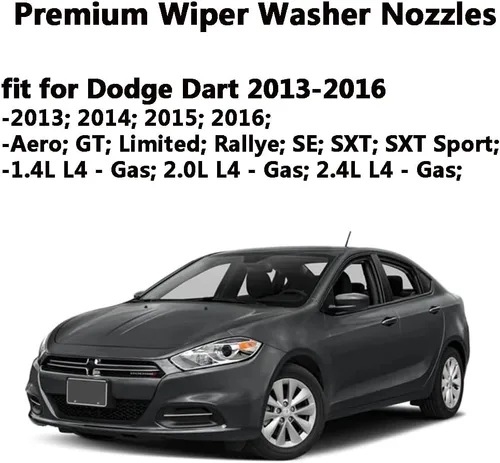 Miniatura 3 de 68081370AB Boquillas de Lavaparabrisas Premium Compatible con Dodge Dart 2013-2016 Chrysler 200 (2015-2017), Boquilla de Chorro de Líquido