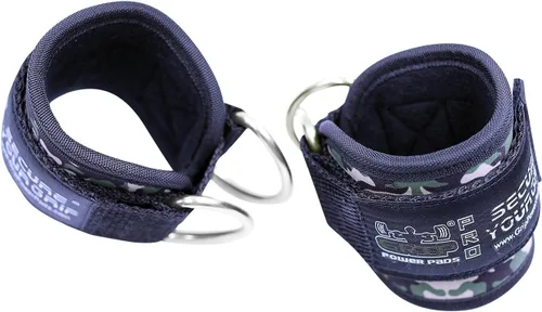 Miniatura 2 de Correas de tobillo para máquinas de cable con doble anillo en D, puños de neopreno premium ajustables para mejorar piernas, abdominales y glúteos