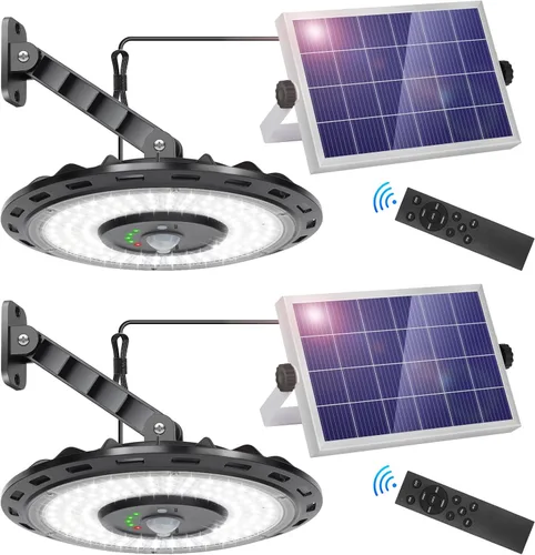 Miniatura 8 de ropelux - Luces solares para interiores y exteriores, 3000 lm, regulables, 5 modos (2 para iluminación durante todo el día), sensor de movimiento
