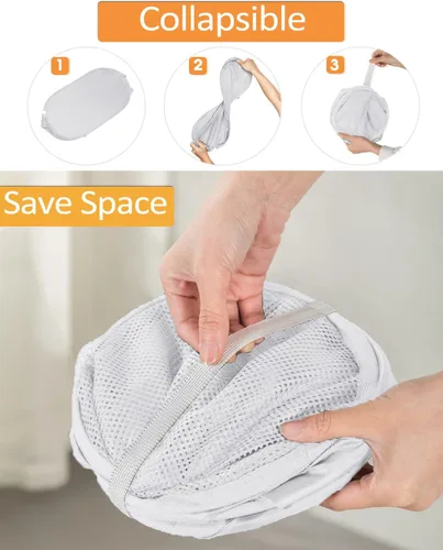 Miniatura 6 de Paquete de 2 cestas plegables resistentes para la lavandería, cestas plegables para lavandería, baño, dormitorio, habitación de los niños
