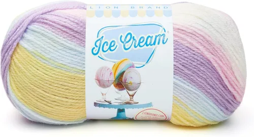 Miniatura 35 de Lion Brand Yarn, Hilo para Bebé Ice Cream para tejer, ganchillo y manualidades, Baseball Nut, 1 paquete, fibra acrílica colorida de peso DK