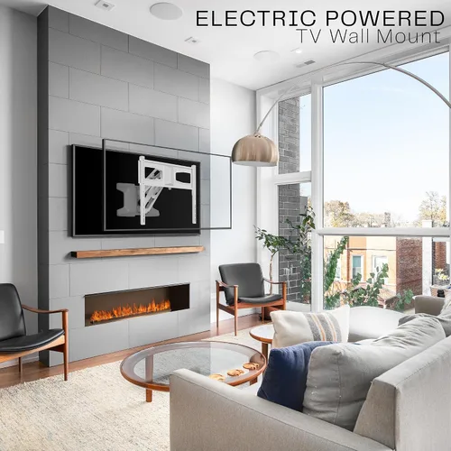 Miniatura 2 de VIVO Soporte motorizado para TV de chimenea de pared para pantallas de 37 a 70 pulgadas hasta 77 libras, soporte de repisa de chimenea eléctrico