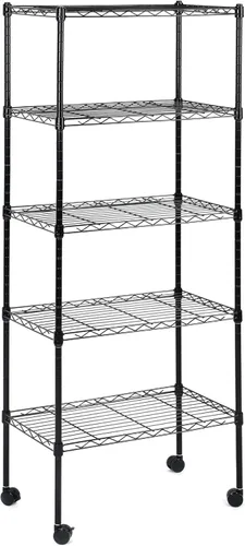 Miniatura 16 de Simple Deluxe Estantería de almacenamiento resistente de 4 niveles, 35.83 pulgadas de ancho x 13.98 pulgadas de profundidad x 55.91 pulgadas de Negro