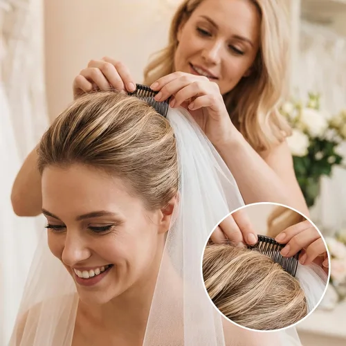 Miniatura 2 de cobee Peine francés para el cabello, 12 unidades, peine lateral francés, peines decorativos para el cabello, pinzas para el cabello para mujeres