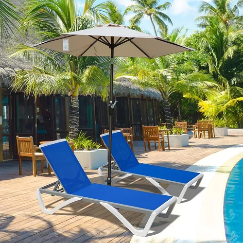 Miniatura 4 de Domi - Tumbona para exteriores, sillón ajustable de aluminio para patio, silla de piscina de plástico para terraza, césped, patio trasero